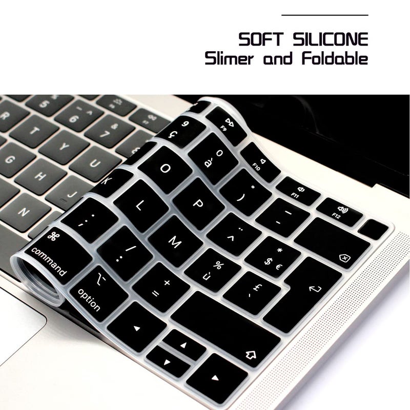 HRH French AZERTY Language Silicone Keyboard Cover Skin for MacBook Air 13 Inch 2018 Release A1932 with Retina Display and Touch ID,European Layout - Image 4